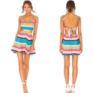 Lovers + Friends Stripe Cut Out Dress Womens Small Alexandra Multicolor